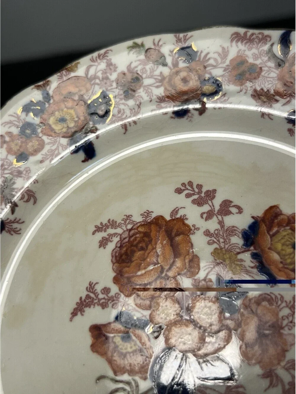 Royal Cauldon Vintage 1930s 2 Majestic Bread Butter Plates 6.5” ONE REPAIRED